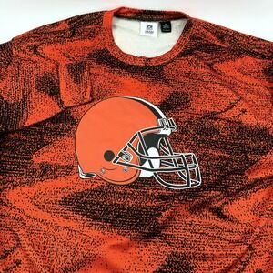 NFL Team Apparel Cleveland Browns Long Sleeve Pullover Size XLarge Orange Camo